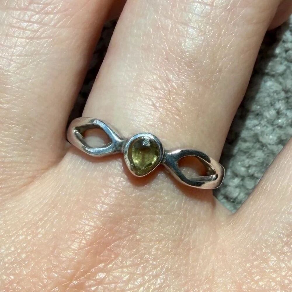 moldavite Sterling silver ring